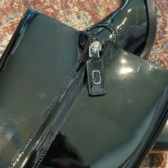 NWT Marc Jacobs Maryna Tall Black Heeled Boots with Glossy Patent Leathe… - Picture 10 of 17